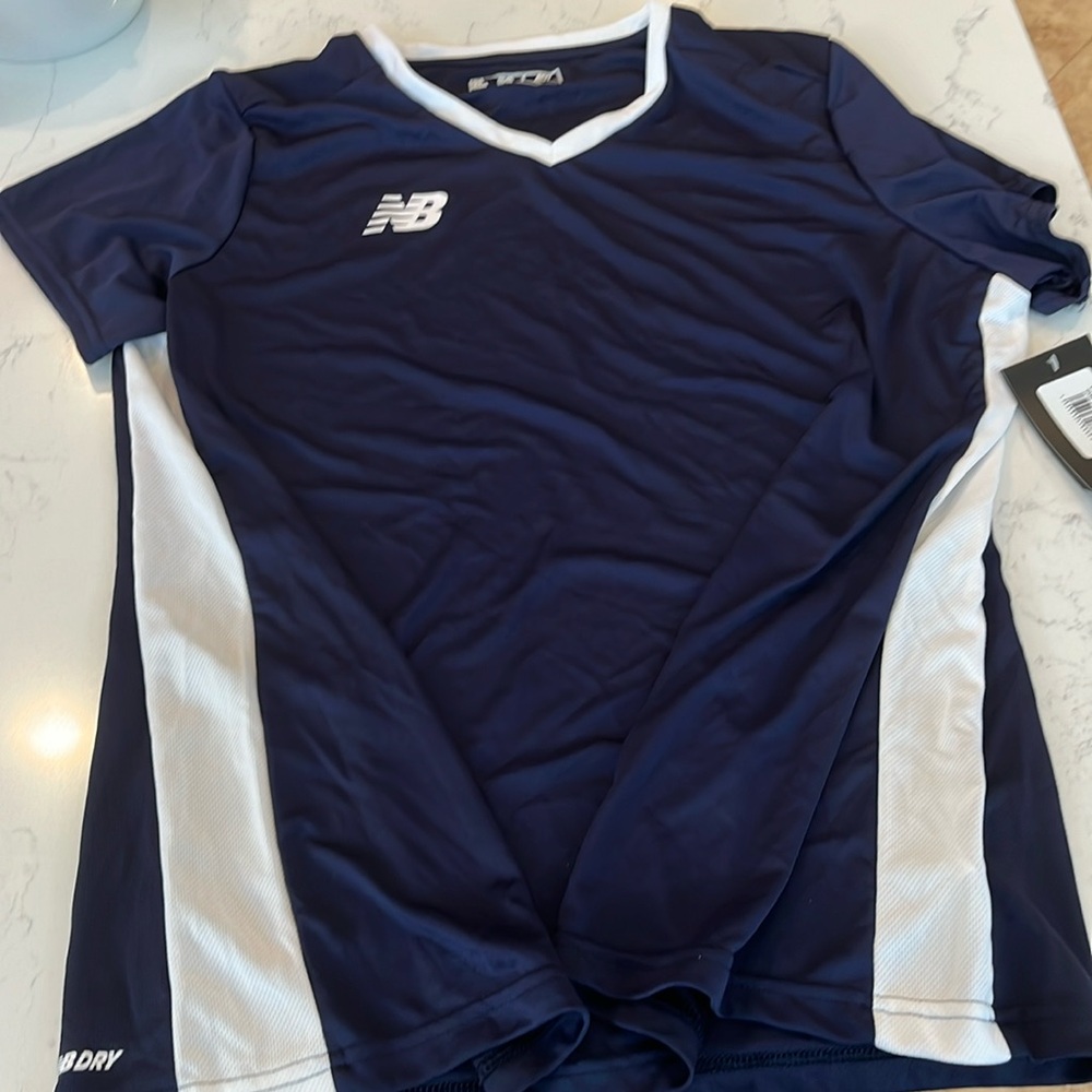 New Balance Woman’s Jersey- navy with white inserts